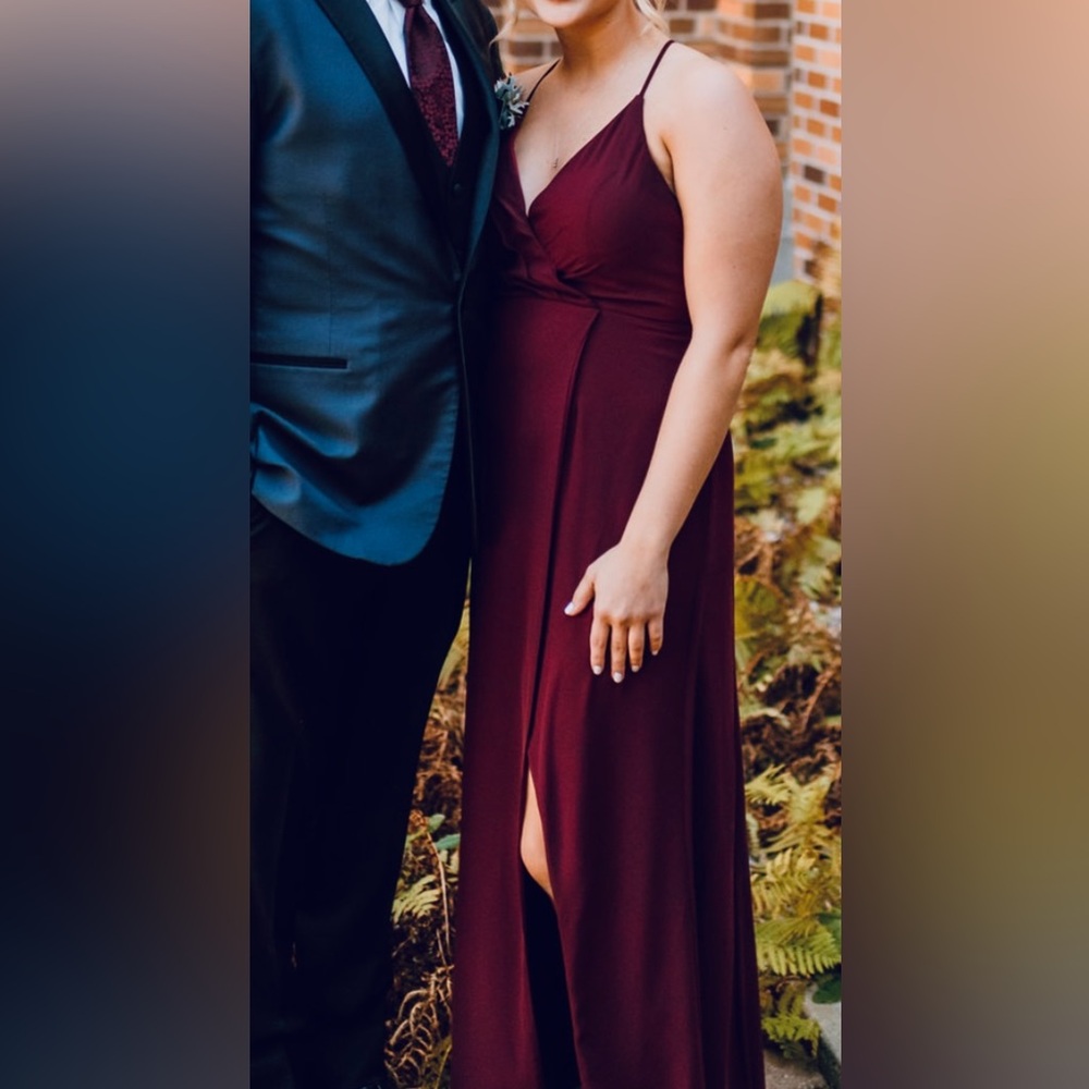 Chic Burgundy Wedding Dress